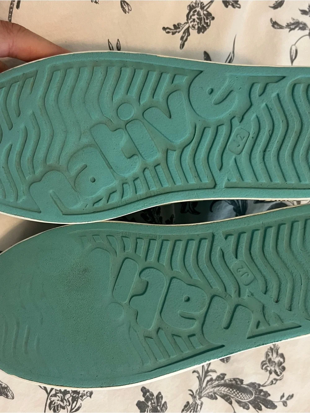 Native Kids Slip-On Water Shoes in Teal with White Toe